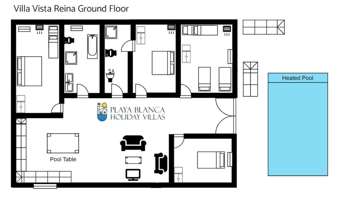 Villa Vista Reina - Luxury 6 Bedroom - Heated Pool- Views - Pool Table - Vista Lobos - Playa Blanca Extérieur photo